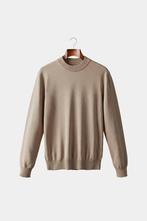 Klasyczny beżowy sweter z okrąłym dekoltem