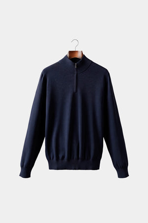 Granatowy sweter ze stójką na suwak